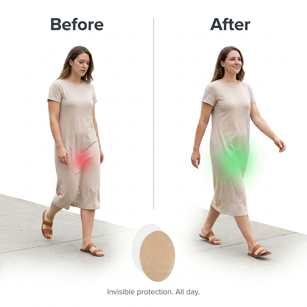The Anti-Chafing Thigh Patch. Walk Pain-Free All Day Long.